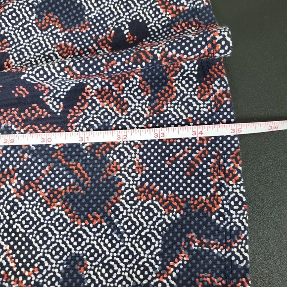 Tory Burch Dahlia Dress Size M Long Sleeve Navy Floral Drop Waist Pima Cotton - Picture 9 of 11